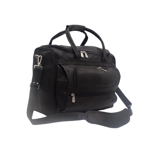 Piel Leather Small Computer Carry-All Bag, Black, One Size
