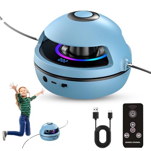 Máquina de Saltear Eléctrica, Afenau Máquina Eléctrica para Saltar con Contador, Mando a Distancia Bluetooth, Música Luminosa, 1-10 niveles Máquina de Saltar Inteligente para Niños y Niñas