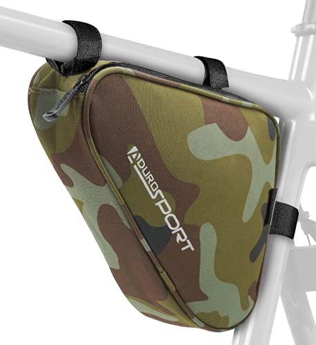 Aduro Sport Bicycle Bike Storage Bag Triangle Saddle Frame Pouch for Cycling (Camo)