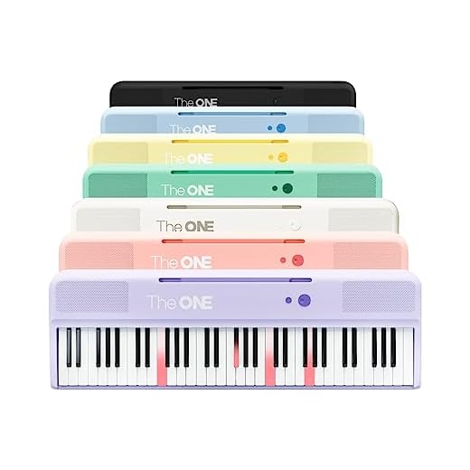 The ONE Smart Keyboard COLOR 61 Lighted Keys Keyboard Piano, MIDI Electronic Piano for Beginners with 256 Tones, 64 Polyphony, Built-in LED Lights and Free Apps (White)