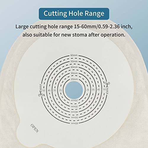 One Piece Ostomy Colostomy Bags, Ostomy Supplies, 10 Pcs Drainable Ostomy Pouch For Ileostomy Stoma Care, Cut To Fit(20-60Mm) #TOP2