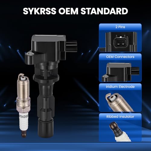 Image of 4 Ignition Coils Pack+4 Spark Plug Kit - Fix Misfires for Ford Fusion & Mercury Milan (2.3L L4) 2006-2009 - Repl. UF516 /6E5Z12029AA /SP530