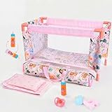 BABESIDE Baby Doll Crib for 18'' Dolls,7 Piece Baby Doll Bed with Storage Bag and Bedding Accessories, Toy Crib Doll Furniture,Reborn Baby Doll Accessories for Kids Age 3+