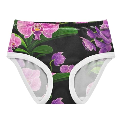 Cotton Girls Underwear Toddlers Phalaenopsis Black Panties for Girl Designer Kids Undies Briefs 2t