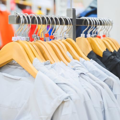 Etiquetas para colgar ropa uxcell con clips de codificación rojo rosa 5