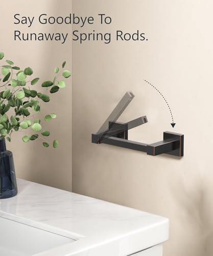 Image of FORIOUS Toilet Paper Holder Wall Mount, Stainless Steel Rustproof Double Post Pivoting Tissue Roll Holder for Bathroom, Commercial Toilet Paper Dispenser (Oil Rubbed Bronze, Square)