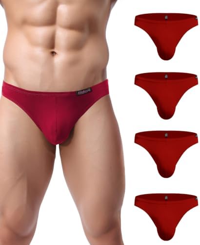 Avidlove Mens Bikini Underwear Low Rise Briefs Microfiber Underpants 4 Pack