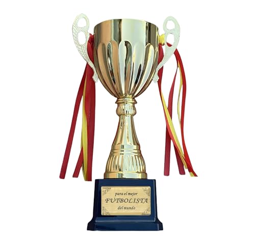 Durabol Premio Copa de Trofeos con Pegatina para Regalos al Mejor del Mundo Una Variedad de Opciones de Texto, Familiares y Amigos. (el Mejor Futbolista)