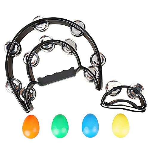 Double Row Tambourine,Metal Jingles 9 Inch Hand Tambourine Foot Tambourine Egg Shaker Hand Held Percussion Musical Instrument For Party Ktv #TOP1