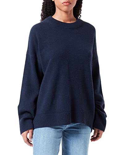 Preisvergleich Produktbild Seidensticker Damen Pullover - Fashion - Slim Fit - tailliert - Umlegekragen - Langarm,Dunkelblau,L