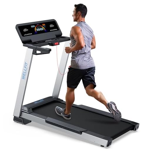 WELLFIT Home Treadmill, 2 Level Incline Heavyduty Treadmill with Pulse Sensor, 4.0 HP, 10 MPH, 450 lbs Capacity, 20'' x 45'' Running Area Treadmills with Bluetooth Player & LED Display