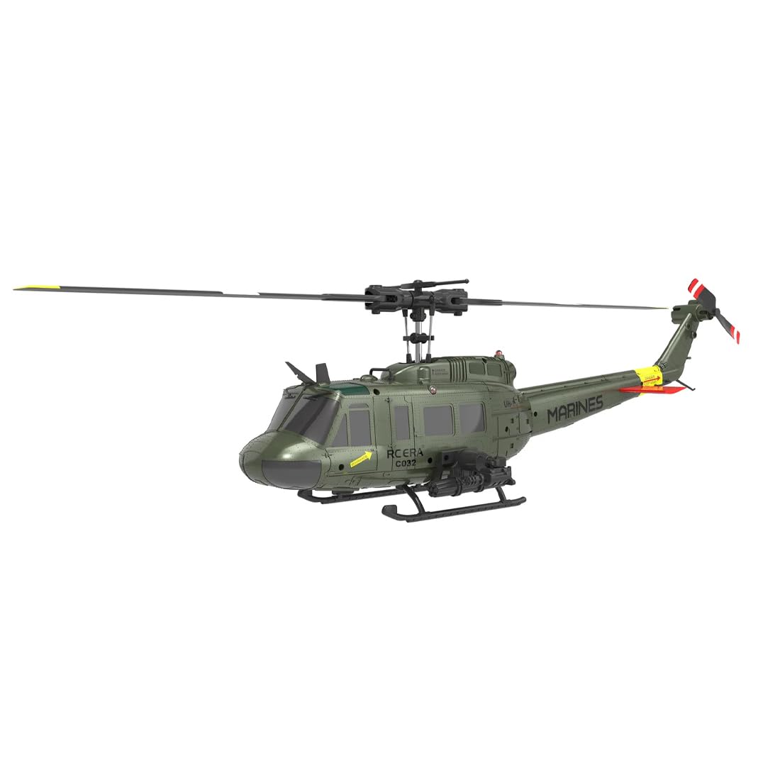 C032 UH-1 Huey RC helikopter dla dorosłych, skala 1/48, 2,4 G, 6-kanałowy, bezszczotkowy, bezszczotkowy, model helikoptera z utrzymaniem wysokości, przepływem optycznym i pozycjonowaniem TOF (różowy/2