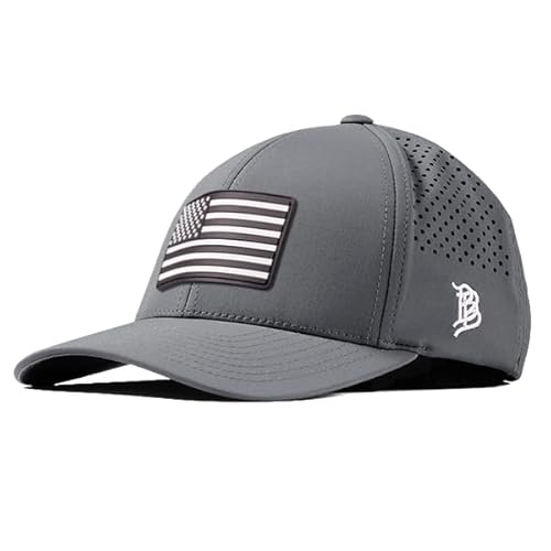 Branded Bills Vintage Old Glory PVC Grey Curved Performance, Adjustable Velcro, Lightweight, Comfortable Baseball Cap