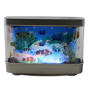 Realistic Moving Tropical Artificial Fish Aquarium Lamp – Tranquil & Soothing Atmosphere Portable, Ideal for Home Decor, Night Light in Bedrooms Living Room Accent Perfect for Kids and Adults 110V USA