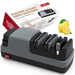 YOORLEAY Electric Knife Sharpener- 4 in 1 Electric Knife Sharpeners for Various Kitchen Knives and Scissors,Grey