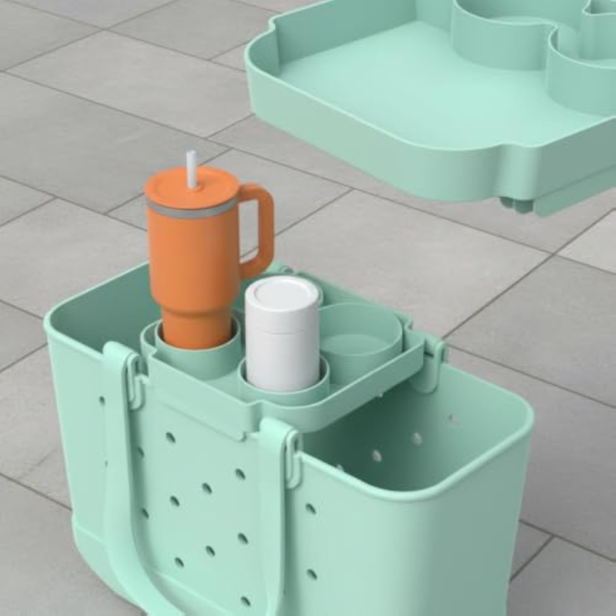 Coastal Bag Desktop & Tray, Molded Green Design