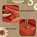 VINGLI Orange Linen Rocking Chair Nursery with Thick Headrest, Upholstered Mid-Century Modern Nursing Rocker Glider with Curved Armrest, Sturdy Solid Wood Base for Living Room, Bedroom, Baby Room