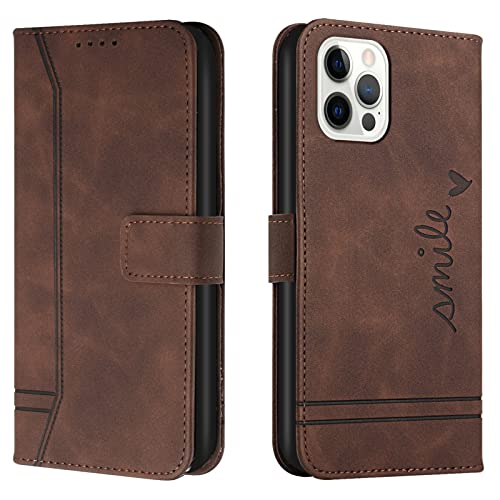 Lihondar Kompatibel mit Huawei Y3 2017 Hülle, Handyhülle Huawei Y3 2017, Premium Leder Klappbar Schutzhülle Tasche Wallet mit Brieftasche [Ständer] [Standfunktion] Cover Flip Hülle Klapphülle (Braun)