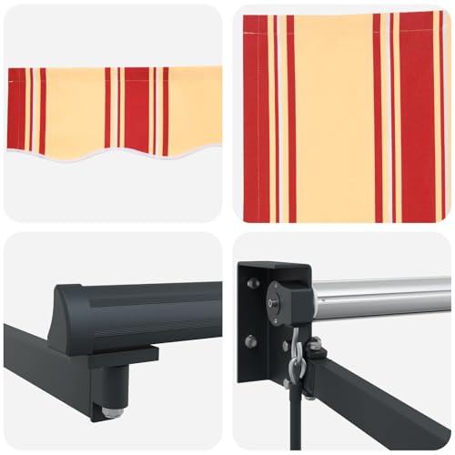 Auvent rétractable jaune et orange 3x2m en acier pour jardin - 7