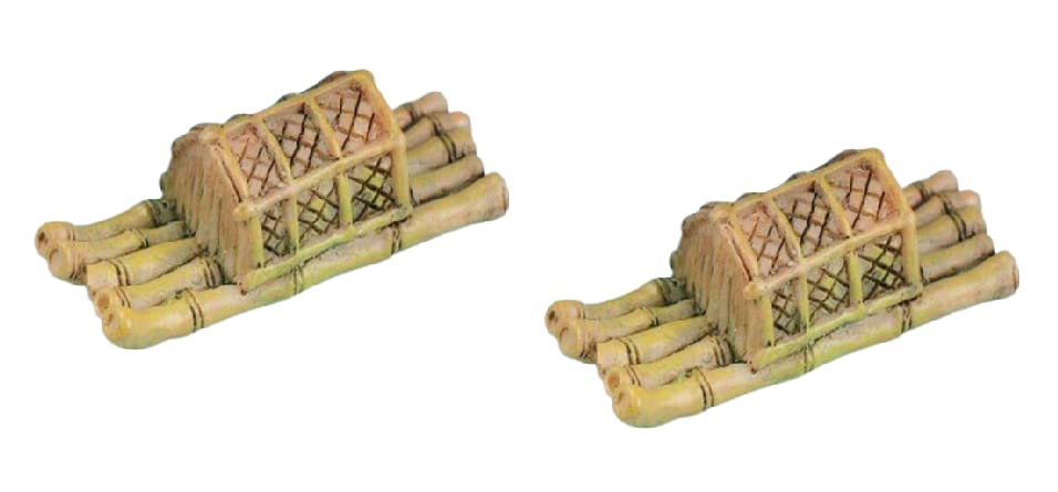 BHOOLU&GOOLU Cute Miniature Bamboo Raft - 2 pcs/Set