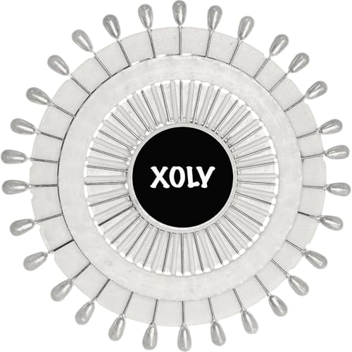 XOLY - XOLY - Lot de 30 grandes épingles à hijab de 53 cm pour matelassage, couture, écharpe, hijab, Pagri, tête droite et perlée - Épingles en vrac - Pour couture, loisirs créatifs, décoration florale