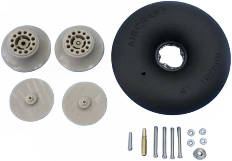 Fixed Wing Model Aircraft Wheel 5 Inches Inflatable PU Wheels Pneumatic Tires Landing Gear Wheel for RC Plane Replacement Parts (2pcs 5.0 Inch/ D127mm)