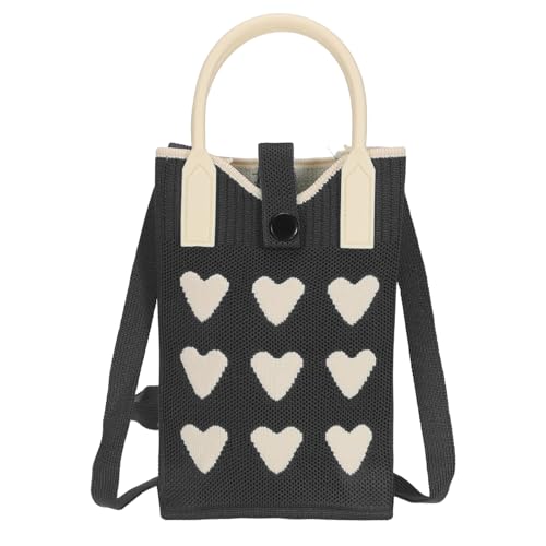 Pochette fourre-tout portable tendance en tricot et petit sac téléphone pour femme
