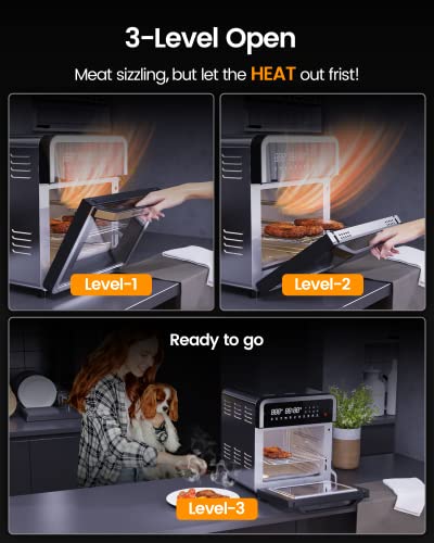 Superdanny 13 Quart Air Fryer, Rotisserie And Convection Oven, Air Fry, Roast, Bake, Dehydrate And Warm, Stainless Steel And Black #TOP5