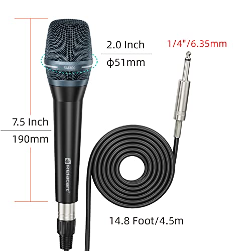 Relacart Dynamic Microphone Sm300 High-Performance Cardioid Vocal All Metal Wired Mic For Singing Speech & Presentation Podcasting #TOP3