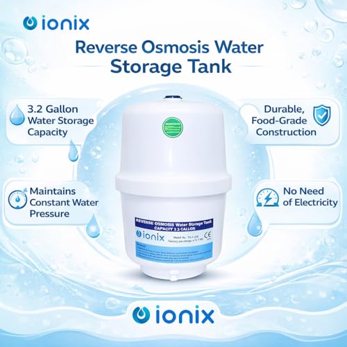 Image of IONIX Ro pressure tank with tank valve, Pre-Pressurized Water Storage Tank | Pressure Tank with 3.2 Gallon Capacity