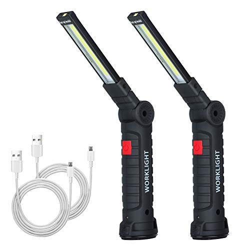 LED Work Light, DIOWING COB Rechargeable Work Lights with Magnetic Base, 360°Rotate, 5