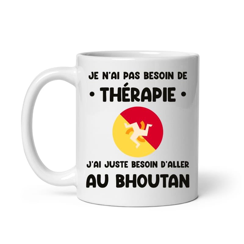 MugSmile Mug Bhoutan thérapie drôle vacances départ voyage Tasse Bhoutan