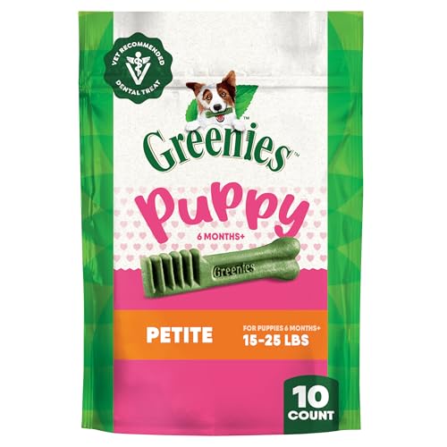 Greenies Veterinarian-Recommended Natural Dental Puppy Treats Petite Size, 6 oz. Pack, 10 Count