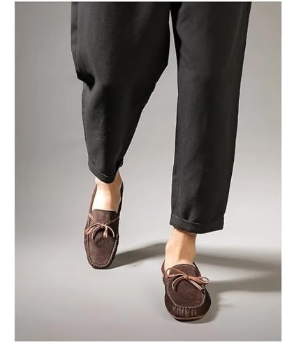 Loafers for Men Solid Color Suede Vamp Boat Shoes Moccasins Shoes Flexible Lightweight Flat Heel Prom Wedding Slip On3