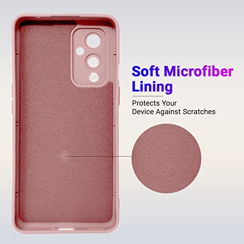 Image of LIRAMARK Silicone Soft Back Cover Case for OnePlus 9 5G / 1+9 5G (Silicone Pink)