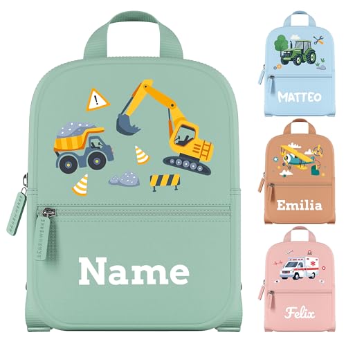 Bärenwerke Personalisierter Kindergartenrucksack mit Name & Motiv | Kinderrucksack für Jungen & Mädchen mit Brustgurt | Kleiner Kita-Rucksack für Kindergarten, Vorschule & Ausflüge (EF)