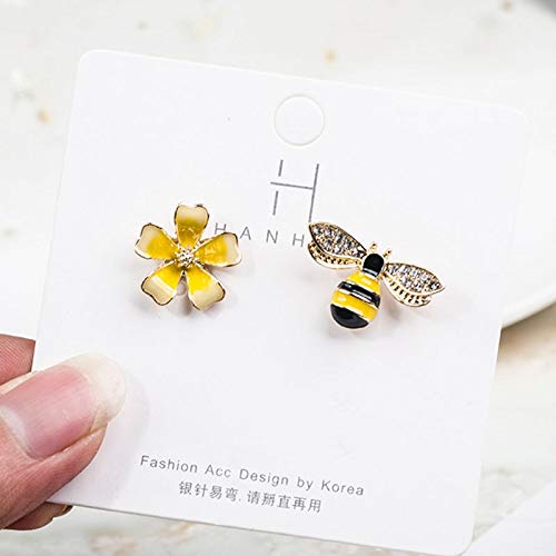 Boucles d'oreilles abeille et fleur exquises avec finition de qualité supérieure - 4