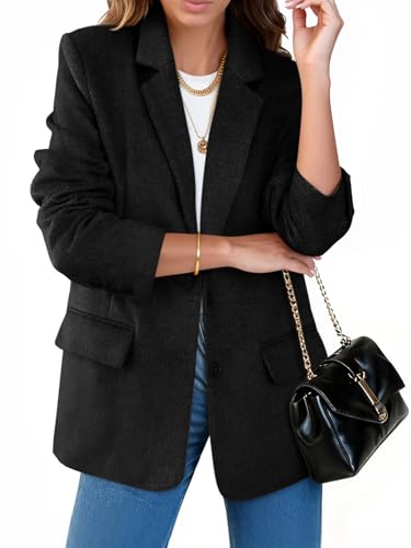 Cicy Bell Womens Casual Blazer Oversized Notch Lapel Work Office