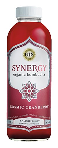 GT'S ENLIGHTENED KOMBUCHA Synergy Organic Kombucha Tea, Cosmic Cranberry, 16.2 Ounce (Pack of 12)