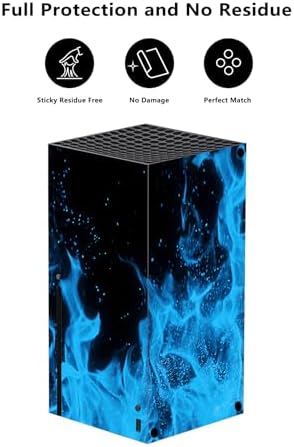 PlayVital Blue Flame Custom Vinyl Skins for Xbox Series X, Wrap Decal Cover Stickers for Xbox Series X Console Controller - 2