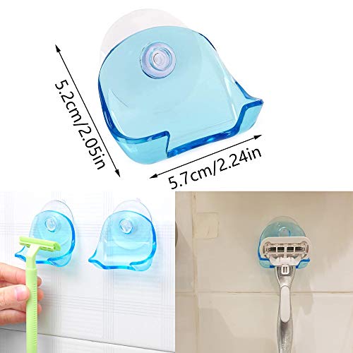 ALUYF 4 Stück Saugnapf Halterung für Rasierer Rasiererhalterung ohne Bohren Selbstklebender Rasierer Halter Haken Klebehaken Mehrzweckhaken Rasierständer Aufhänger für Glas und Fliesen - Image 3