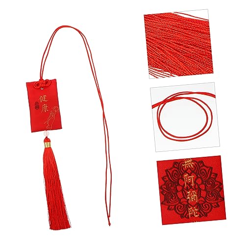 Bolsa tipo sachet estilo chino con borla roja miniatura 3