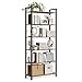 Produktbild VASAGLE Bücherregal 6 Ebenen, Standregal mit Stahlrahmen, freistehendes Regal für Wohnzimmer, Schlafzimmer, Arbeitszimmer, 30 x 80 x 186 cm, Industrie-Design, vintagebraun-schwarz LLS082B01