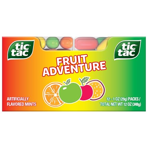 Tic Tac Fruit Adventure Mints, Bulk 12 Pack, On-The-Go Refreshment, 1 oz Each