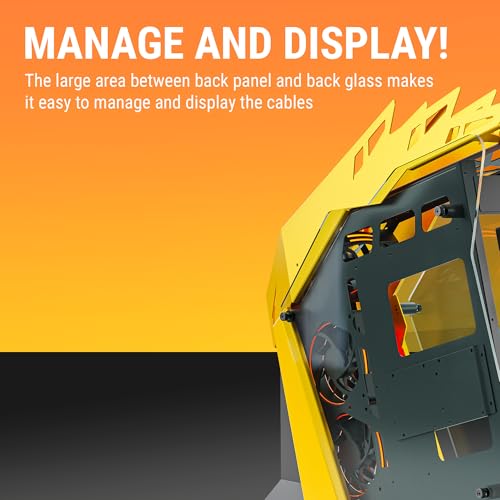 Image of Ant Esports Cypher G7 Mid-Tower ATX Computer Case /Gaming Cabinet - Black-Yellow | Support ATX, Micro-ATX, Mini-ITX | Pre-Installed 6 ARGB-PWM Remote Controlled Fans