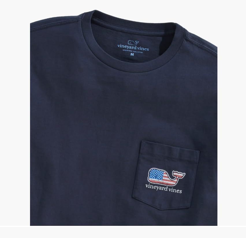 Image of Vineyard Vines Girls' Flag Whale Short-Sleeve Pocket Tee