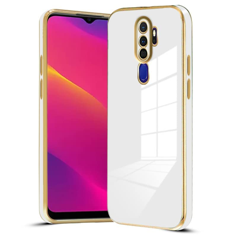 Luxury Counter Compatible for Oppo A5 2020 Oppo A9 2020 |New Electroplated 11D Series Back Case Cover| Slim Shockproof |Gold Plated | Raised Edges | Anti-Shock | Back Case Cover | White (B0C2DCCT1F) Amazon Price History, Amazon Price Tracker