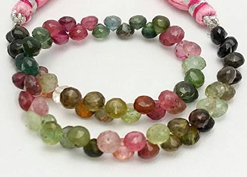 Tourmaline multicolore en fils de perles facettées, cadeau idéal pour passionnés de minéraux