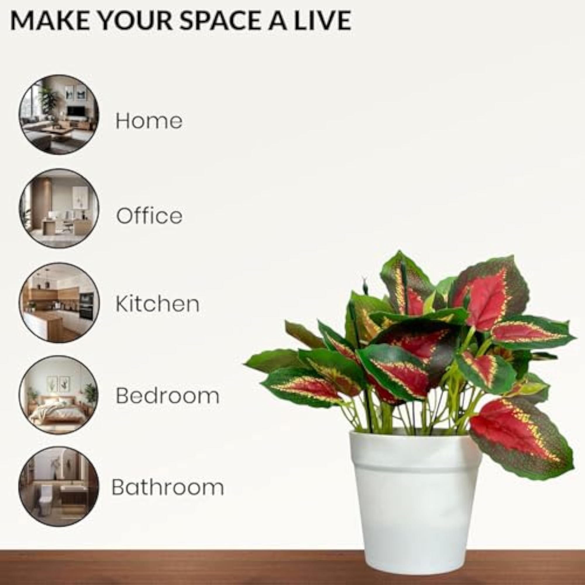 Artificial Plants with Pot, Small Indoor Decor