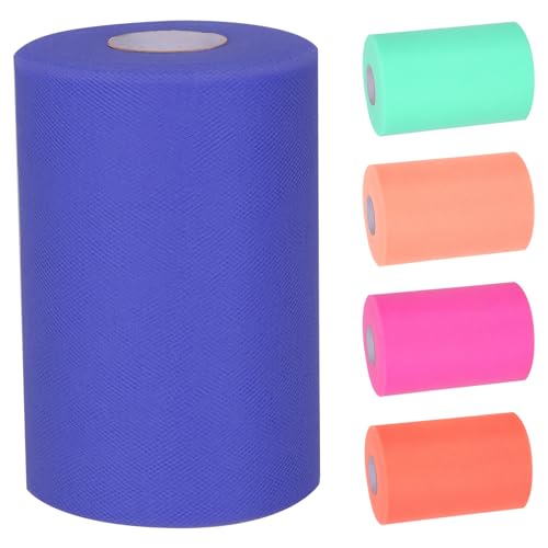 Tanstic 1 rollo de tela de tul azul rey, 15,2 cm x 95,4 m, rollo de tela de tul para manualidades, lazo tutú, decoración de fiesta de cumpleaños, boda
